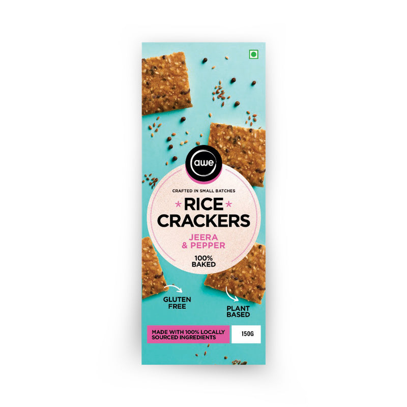 Rice Crackers – Cumin & Pepper | Gluten-Free , Vegan , Baked Not Fried