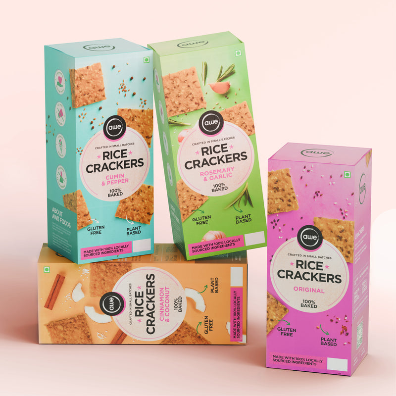Rice Crackers – Cumin & Pepper | Gluten-Free , Vegan , Baked Not Fried