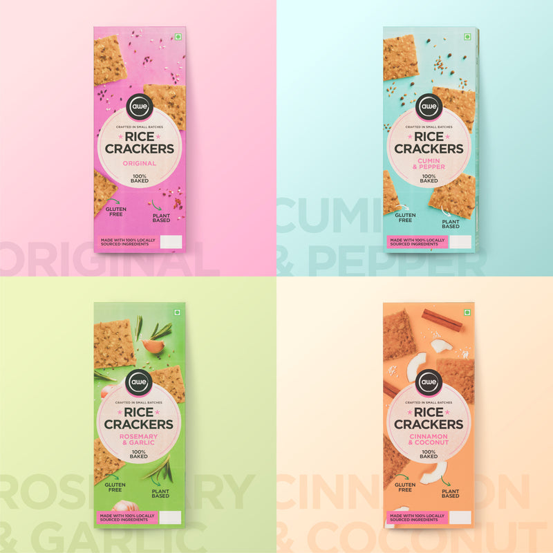Rice Crackers – Cumin & Pepper | Gluten-Free , Vegan , Baked Not Fried